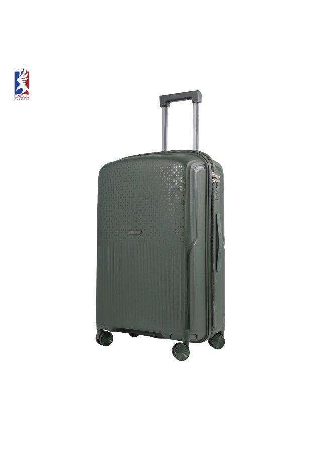 ايجل اكسبريس طقم حقائب سفر ترولي إيغل إكسبريس نيون إكس 4 قطع بهيكل صلب من مادة PP – 14، 20، 24، 28 بوصة – لون أخضر داكن - Image 1